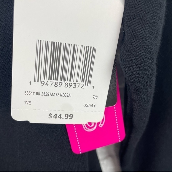 NFL Team Apparel Girls Saints Sweatshirt Black W/Iridescent Logo Tie Waist 7/8 - Picture 14 of 16